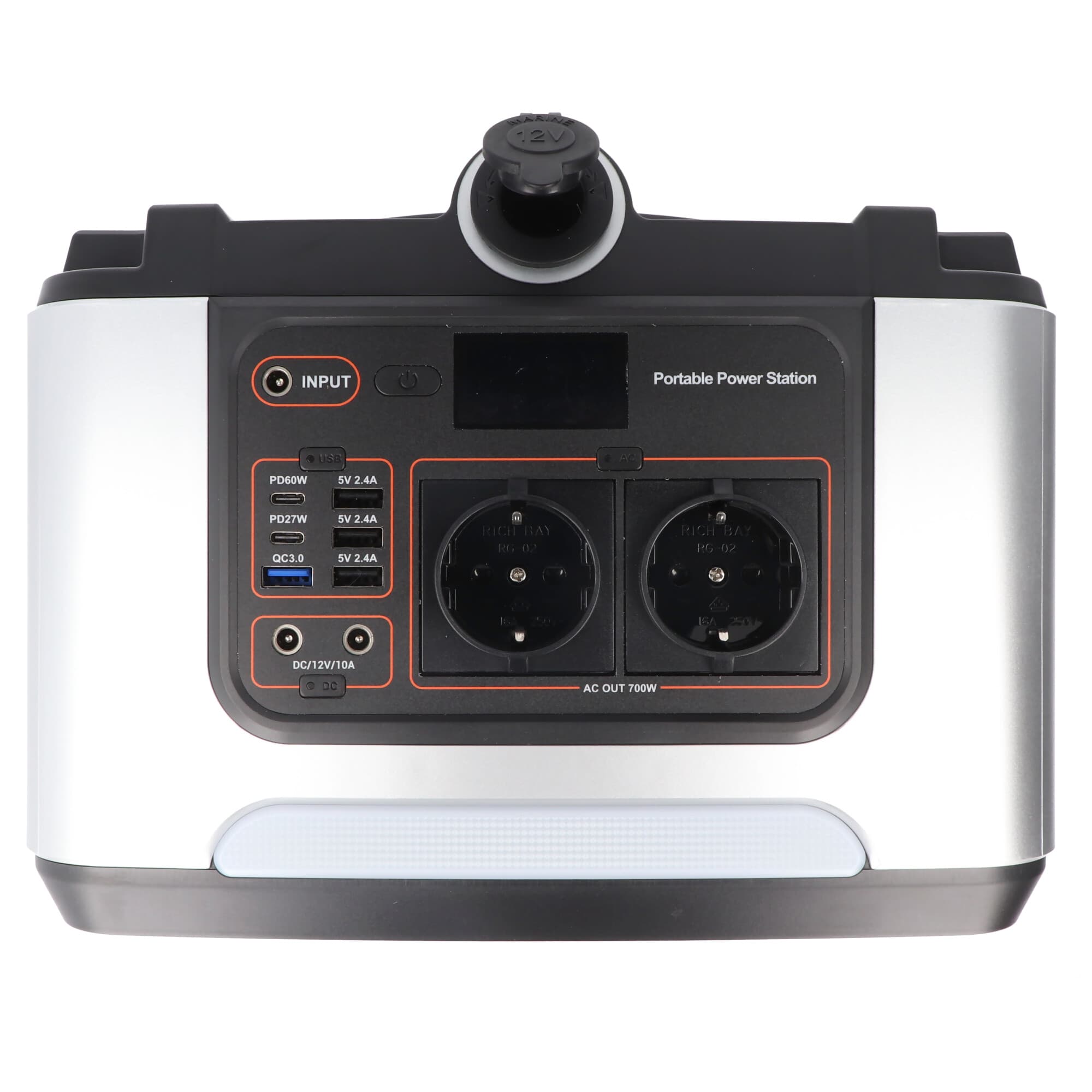 Portable Powerstation 648Wh 700W Li-ion Powerbank XXL l'alimentation indépendante