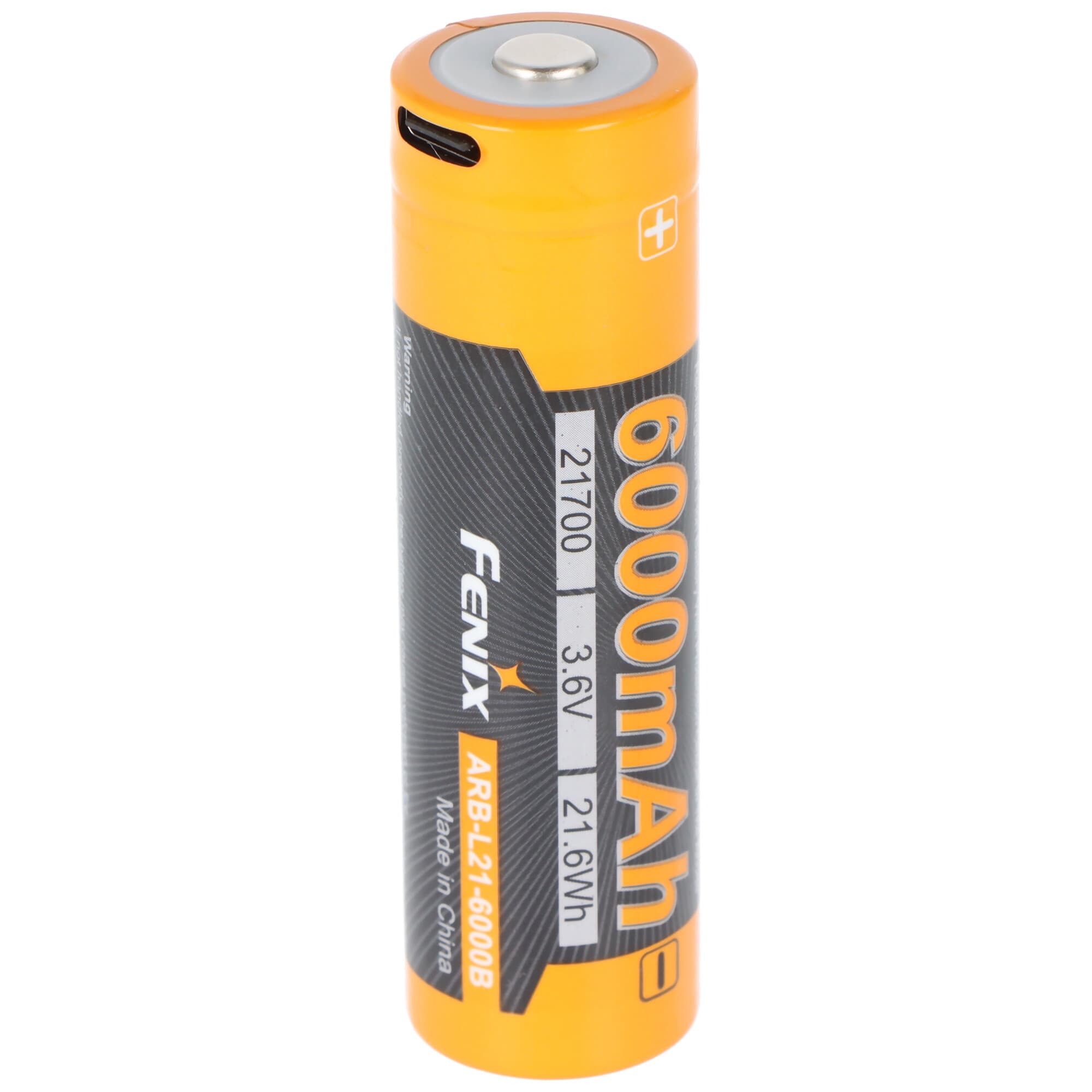Batterie Li-Ion Fenix ARB-L21-6000B, type 21700, 3,6 V 6000 mAh, avec port de charge USB-C