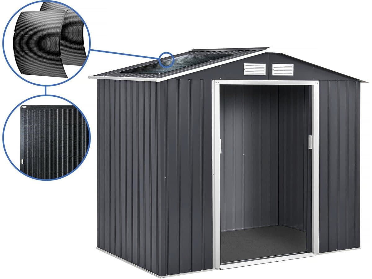 Abri de jardin métal - "Vegas" - 4.07 m² avec panneaux solaires